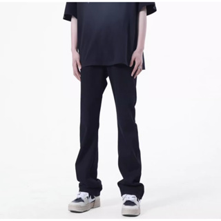 【S-3XL】黑色牛仔褲男士夏季高街休閒直筒素色簡約百搭長褲