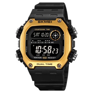 SKMEI 2126 酷炫時尚運動男士手錶防水 EL 燈日期數字秒錶方形錶盤 ABS 外殼戶外設計男士手錶