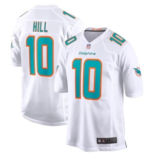 NFL邁阿密海豚Miami Dolphins橄欖球服10号Tyreek Hill 球衣刺繡運動服