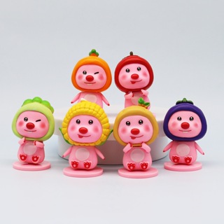 現貨 6款整套 韓國動漫 小企鵝 Pororo 露比 Loopy 可愛卡哇伊海狸 Q版公仔人偶模型玩具手辦擺件娃娃禮物
