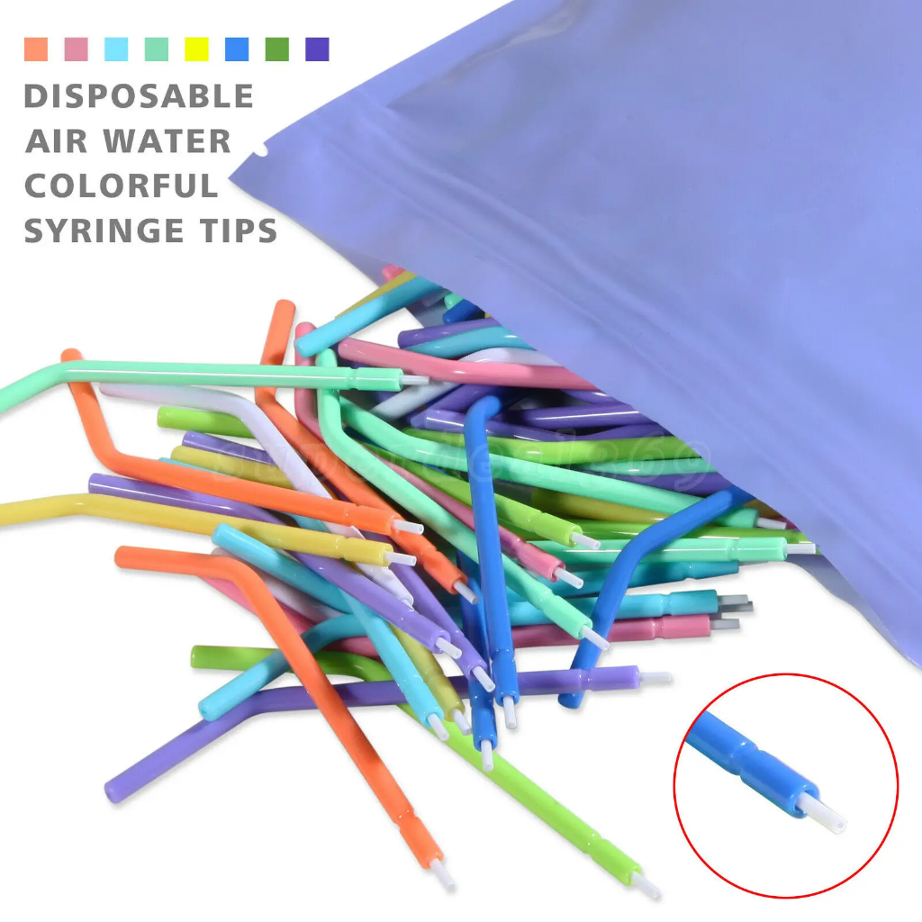 250 件裝牙科噴霧噴嘴尖端,用於 3 通空氣水注射器一次性彩色
