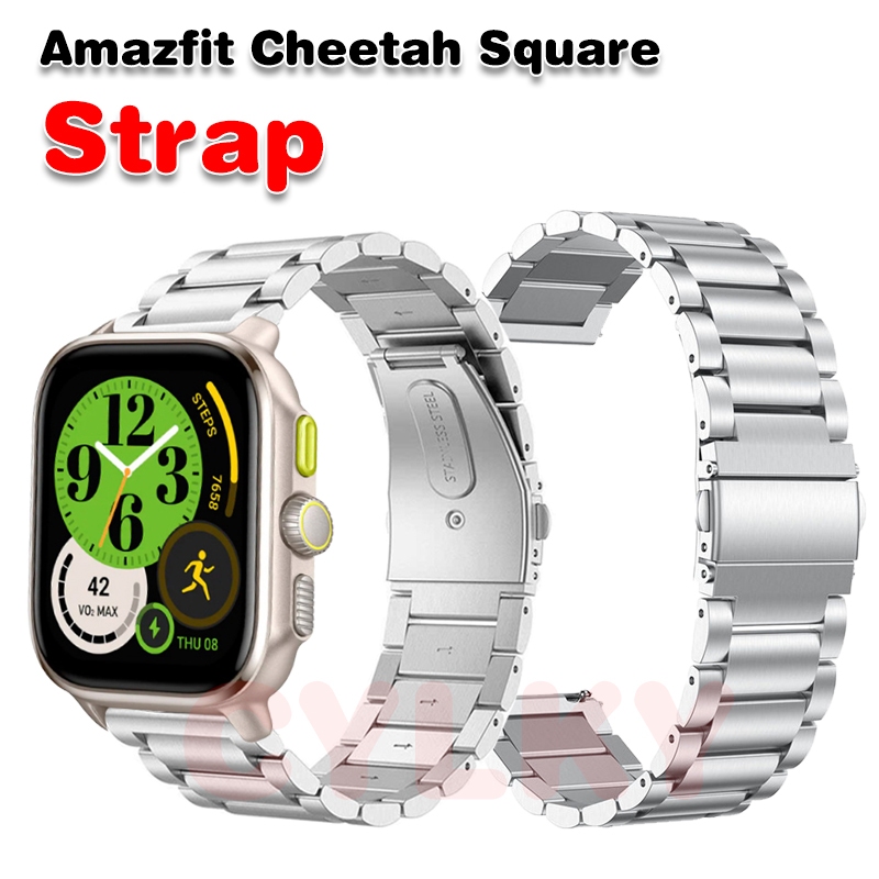 適用於 Amazfit Cheetah 方形錶帶金屬替代替換錶帶