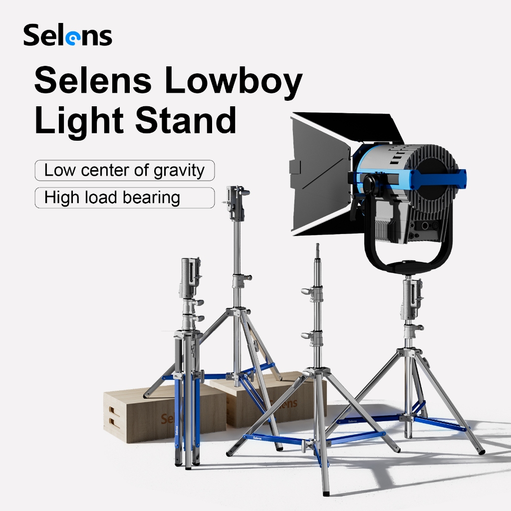Wenzi Lowboy 燈架適用於工作室攝影視頻補光燈三腳架金屬重型支架