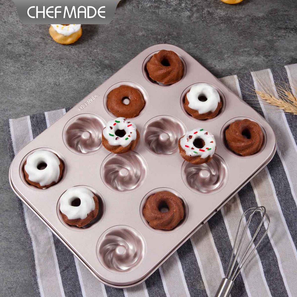 Chefmade 12 旋風蛋糕模具帶棗蛋糕空心甜甜圈瑪德琳蛋糕模具家用烘焙模具 WK9984/WK9985
