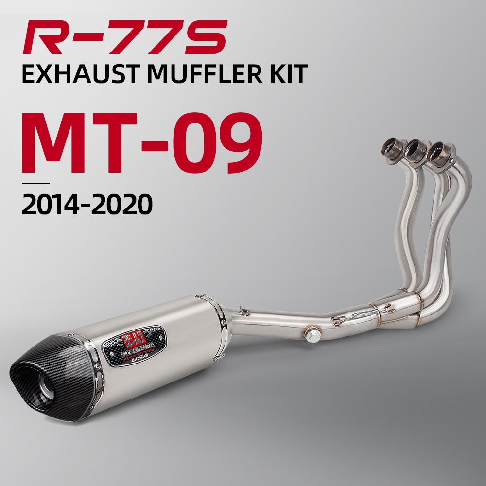 吉村 R77 R77S 賽車消聲器適用於 mt09 xsr900 fz09 全排氣系統全排氣系統 2014-2020