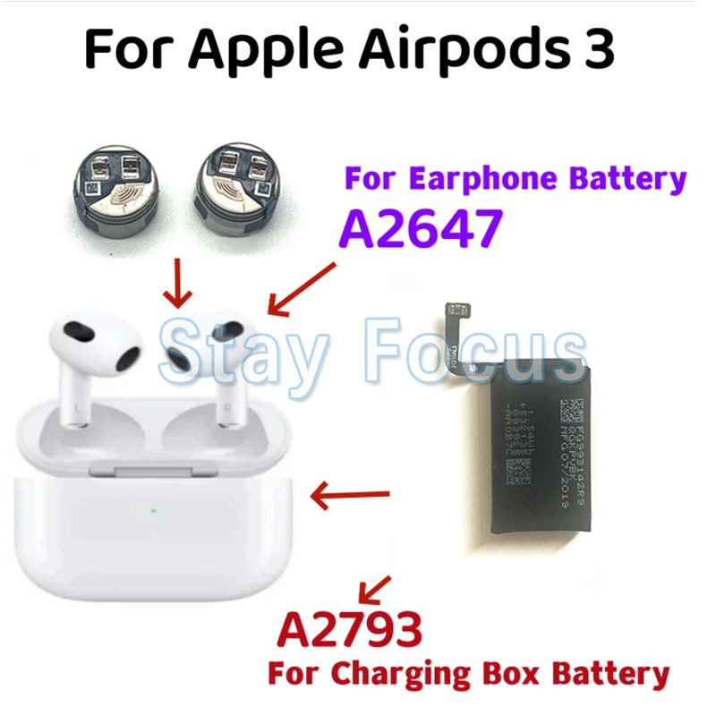 A2566 Apple Airpods 3 替換電池 A2564 A2565 左+右 Air Pods 3 可充電電池電