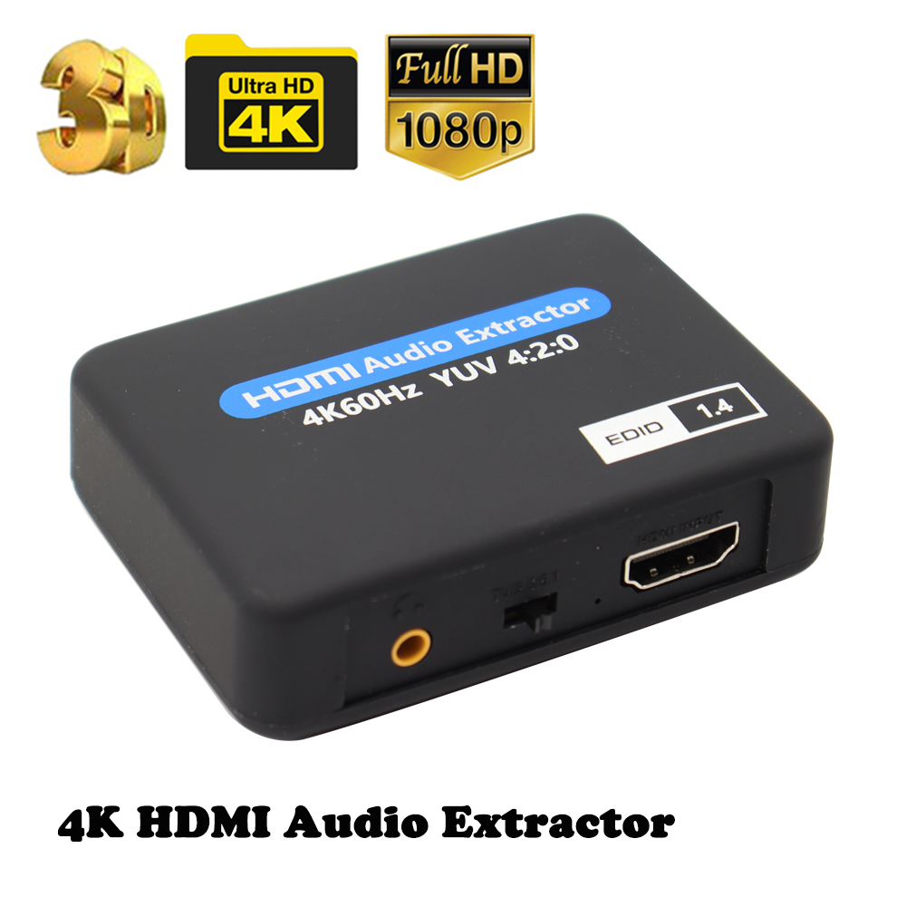 Hdmi 音頻提取器支持光纖 TOSLINK SPDIF + 3.5mm 立體聲音頻提取器轉換器 HDMI 音頻分配器