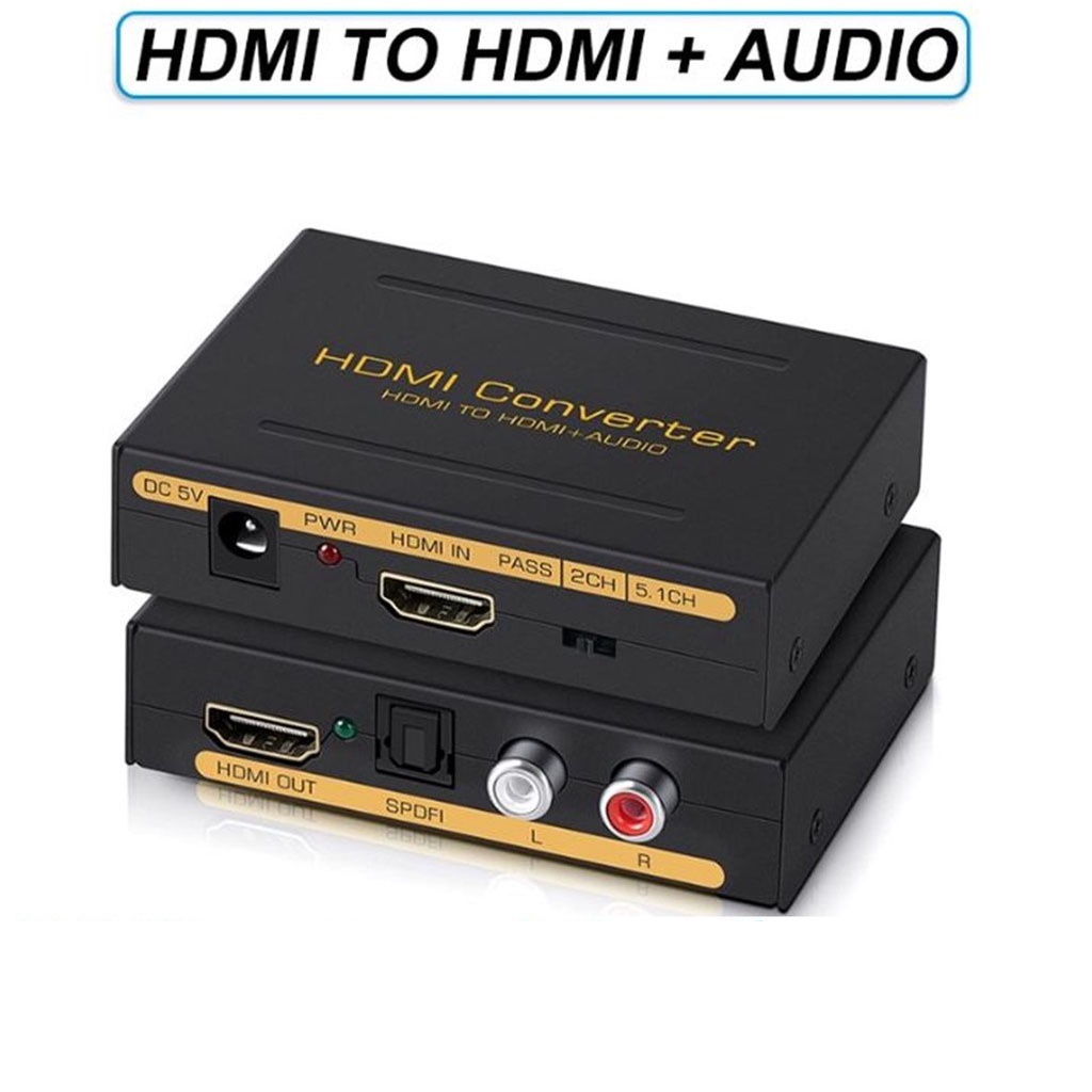 Hdmi 音頻提取器分配器 1080P HDMI 到 HDMI 音頻轉換器 + 光纖 Toslink SPDIF + R