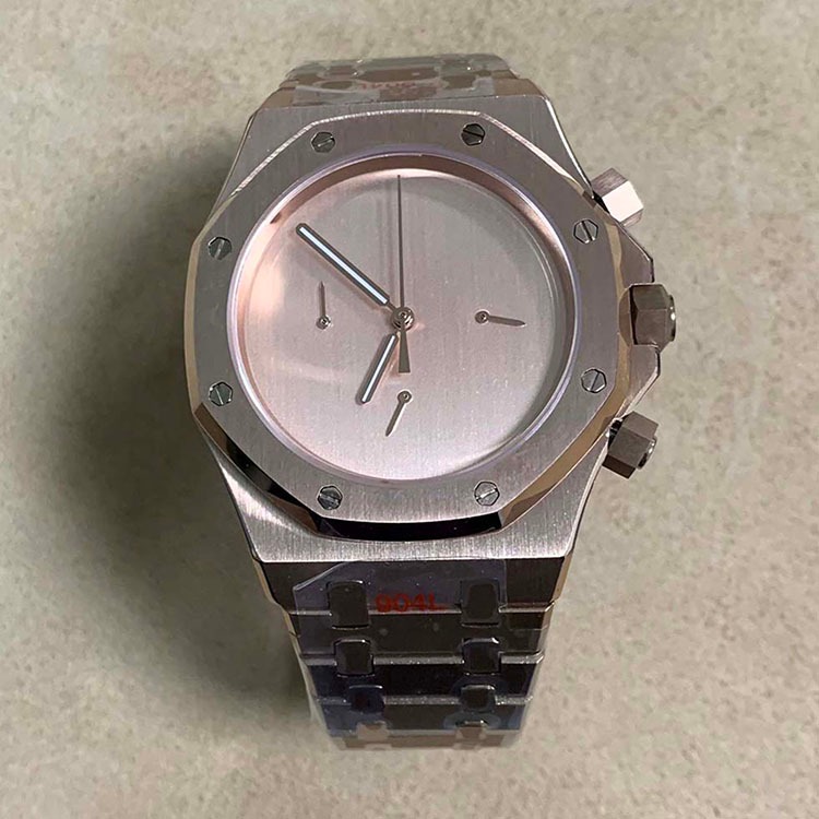 41 毫米八角石英男士計時手錶非徽標不銹鋼手錶配日本 VK63 石英機芯