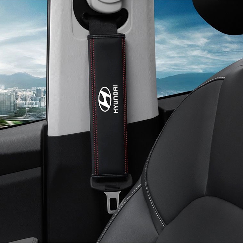 HYUNDAI 1 件裝汽車安全帶皮革肩套保險帶腸架適用於現代 Creta Coupe Accent Avante ix