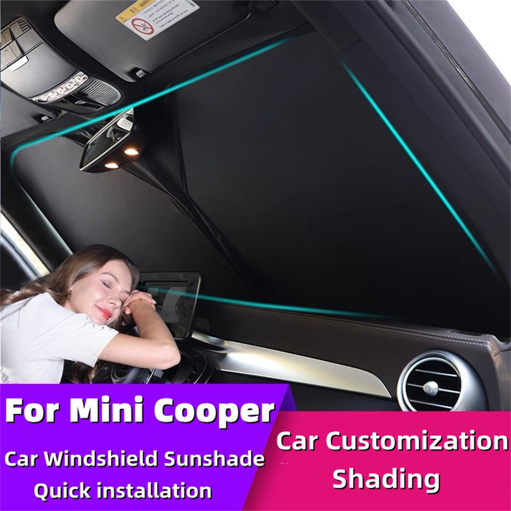 Mini Cooper Hatchback R50 R53 汽車擋風玻璃遮陽板配件前遮陽板防曬紫外線