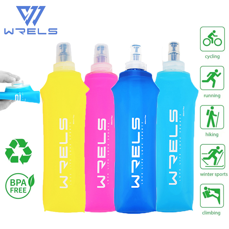 Wrels 1/2 件戶外運動露營跑步運動騎行軟水瓶折疊 TPU 軟水壺水袋