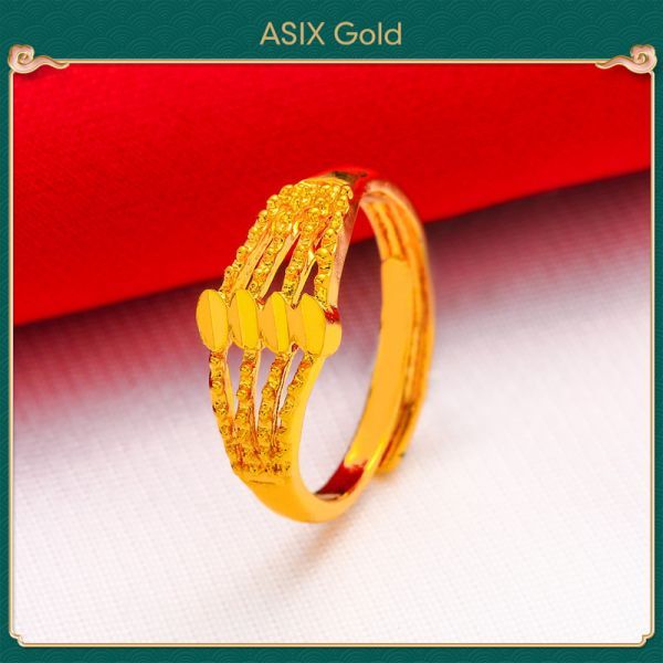 Asixgold Gold 916 戒指女士韓國黃金曼谷金沙特金多層戒指優雅魅力珠寶