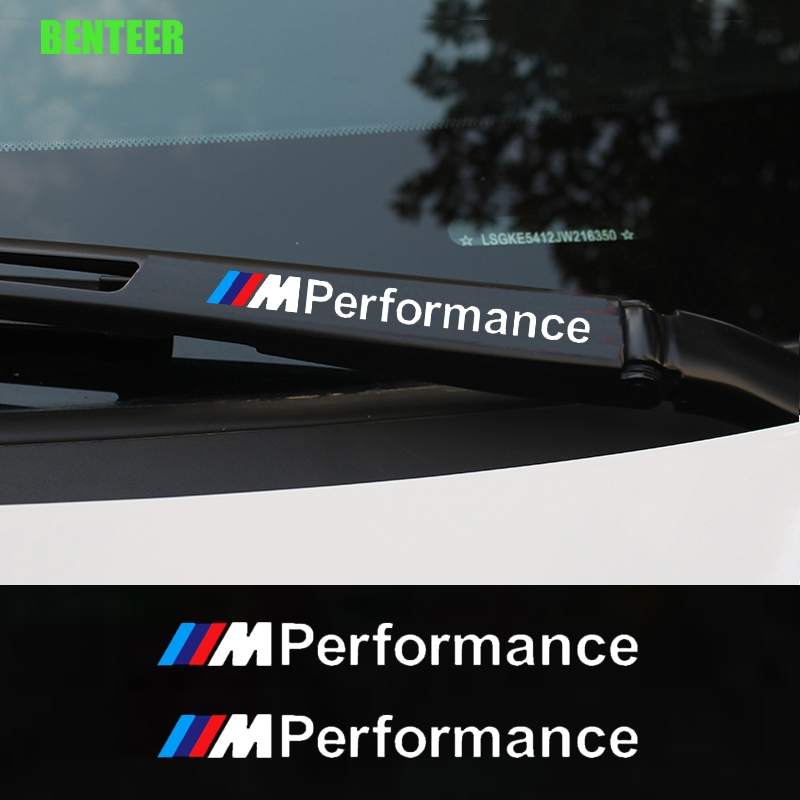 BMW 4 件裝 MPerformance 汽車擋風玻璃雨刷貼紙適用於寶馬 X1 X3 X5 X4 X5 X6 X7 M