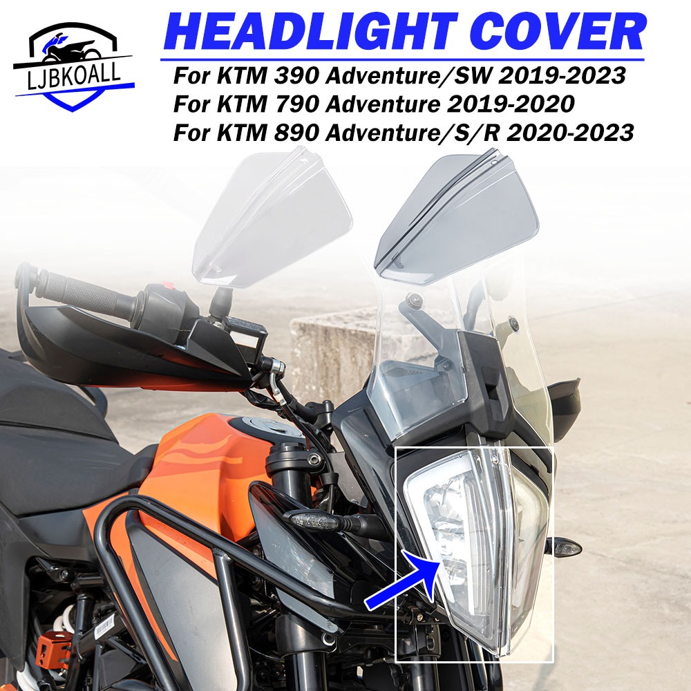Ljbkoall 摩托車大燈保護罩 車頭燈蓋 適用於 KTM 390 KTM790 890  2019-2023