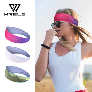 WRELS 女士運動頭帶健身跑步瑜伽頭巾純色彈性髮帶彈力化妝髮飾