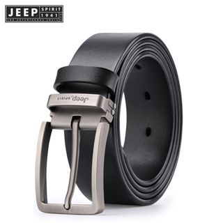 JEEP SPIRIT 1941 ESTD 男士皮帶頭層牛皮針扣皮帶
