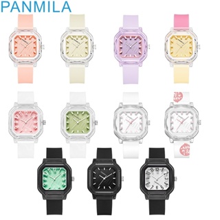 PANMIL 數字男女同款果凍簡約矽膠帶方形石英防水錶P0618L