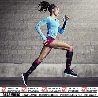 男女膝蓋高壓縮襪跑步健身足球騎行