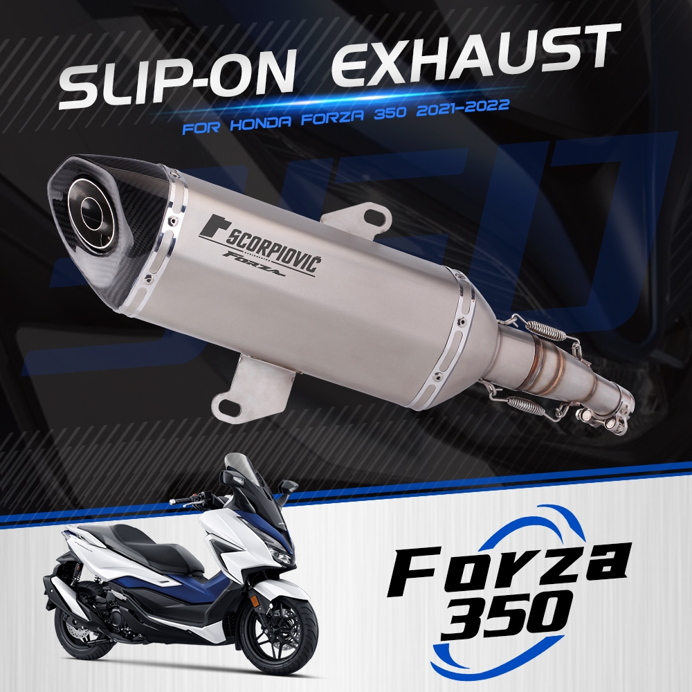 akrapovic 470mm 碳尖端排氣消聲器適用於本田 Forza350 2021-2023