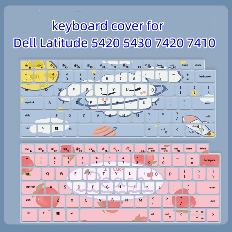 DELL 卡通彩繪花卉筆記本鍵盤防塵膜保護套適用於 14 英寸戴爾 Latitude 5420 5430 7420 74
