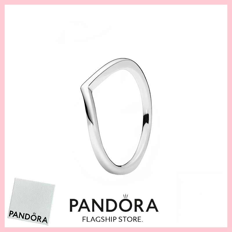 [免稅] Pandora 珠寶 100% 正品 S925 純銀戒指帶盒承諾 196314 拋光叉骨戒指