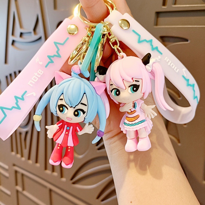 新款初音未來鑰匙扣背包美少女公仔吊飾動漫手辦卡通小禮品