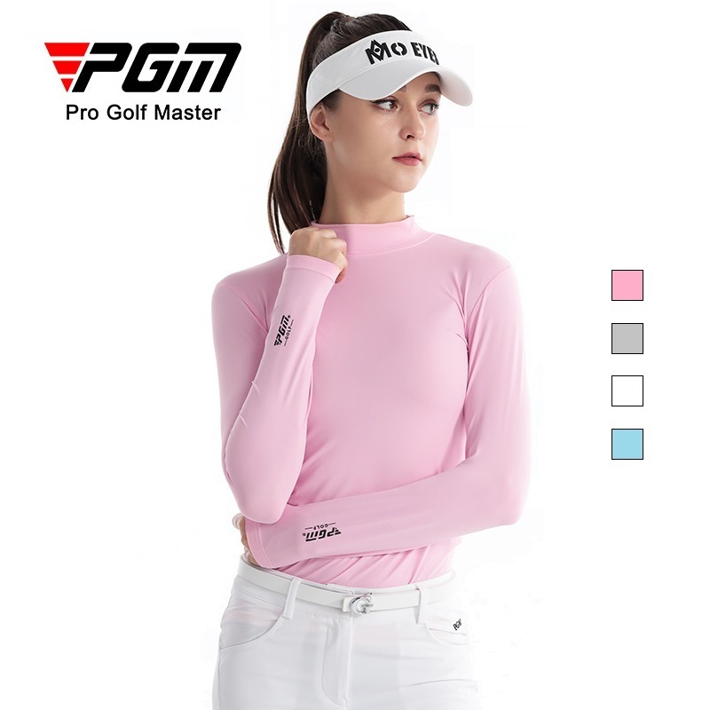 PGM GOLF 高爾夫夏季冰絲圓領女士防曬長袖打底衫高彈透氣舒適運動T恤