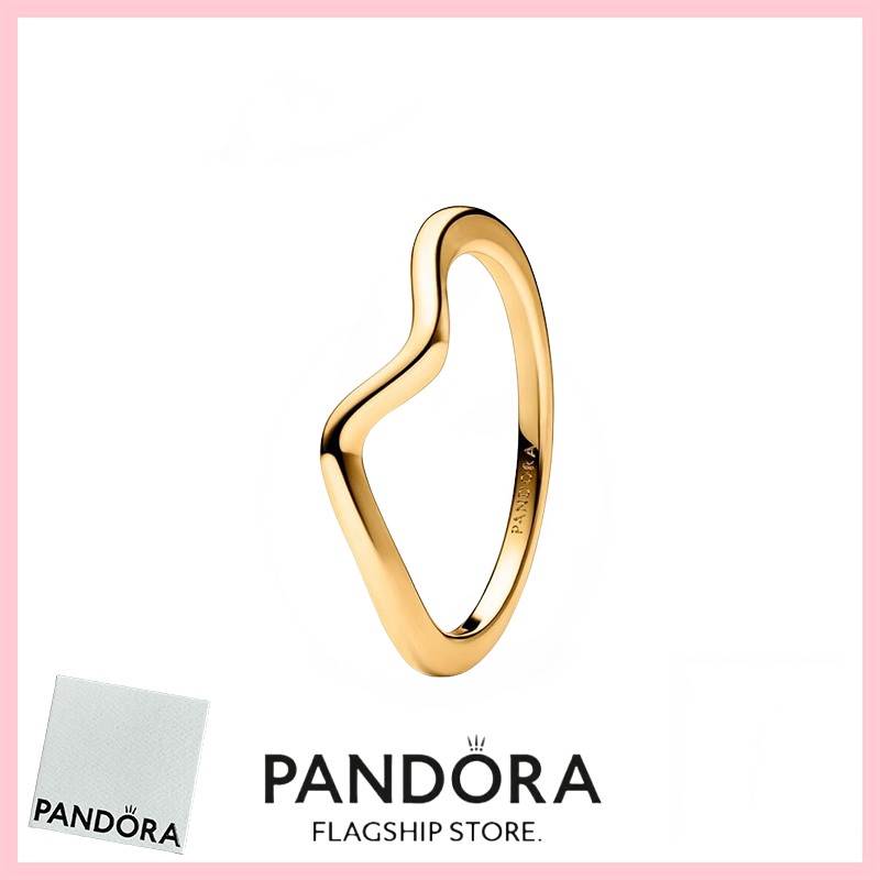 [免稅] Pandora 珠寶 100% 正品 S925 純銀戒指帶盒承諾 163095C00 拋光波環