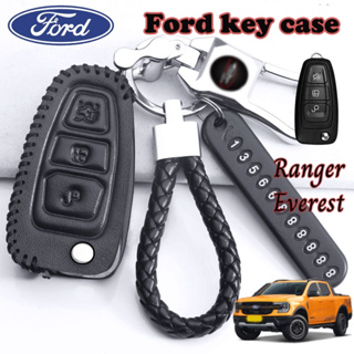 福特真皮鑰匙包福特汽車 3 按鈕鑰匙包福特 RANGER/EVEREST 鑰匙包鑰匙扣