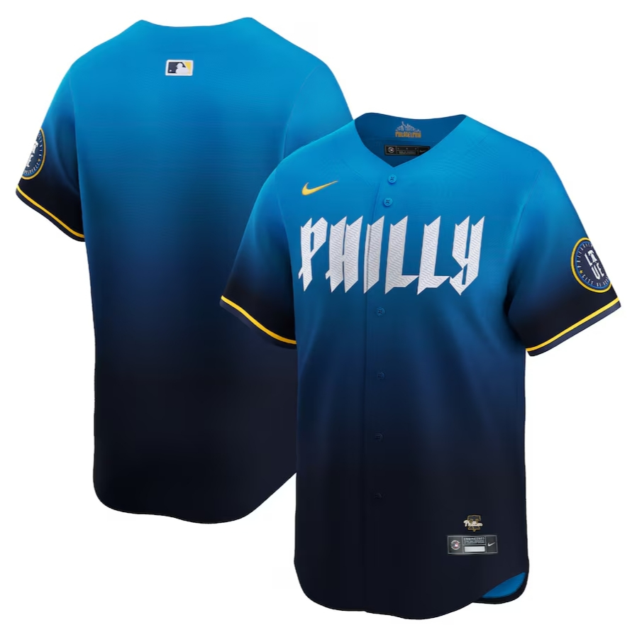 男式 MLB 空白費城費城人隊藍色 2023-24 城市連接棒球球衣