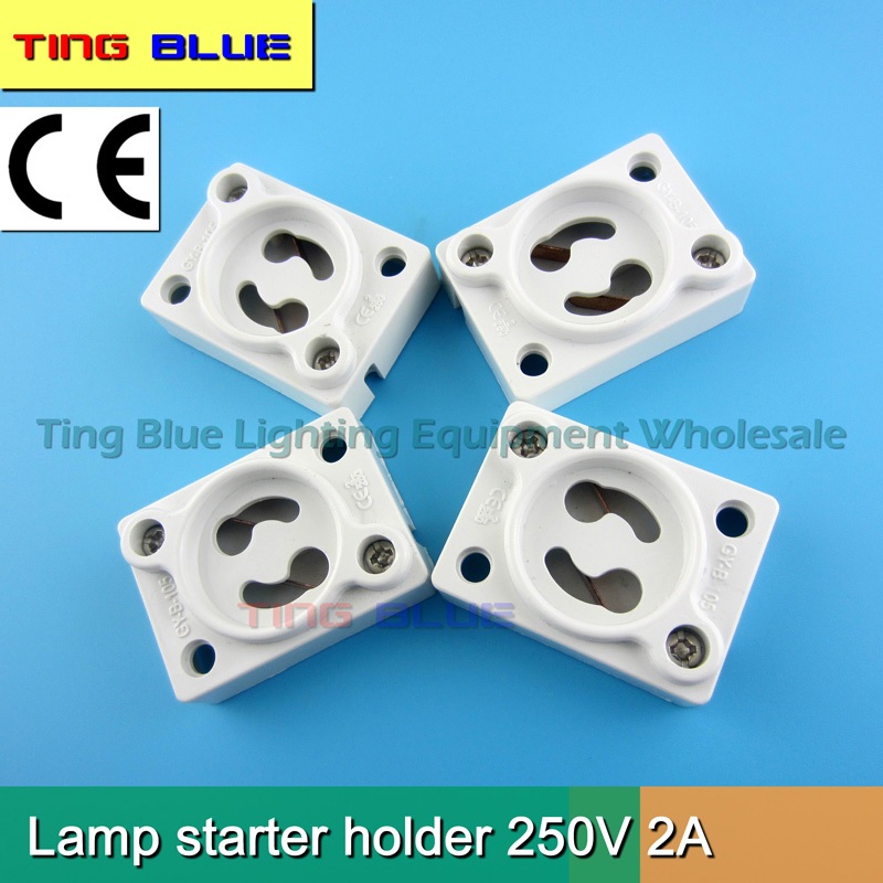 【TingBlue】(15-20pcs)霓紅燈啟動器燈座 日光燈管閃動器燈座 高品質PC阻燃 500V 2A