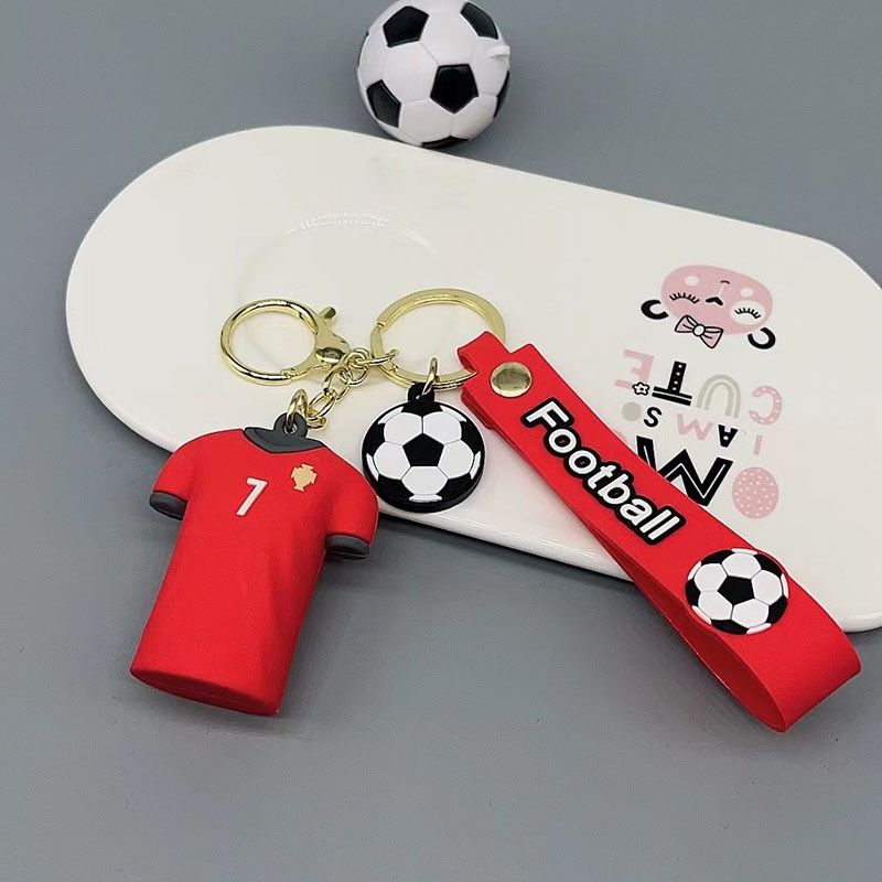1 件裝足球世界杯球衣鑰匙扣、足球鑰匙圈、創意時尚、克里斯蒂亞諾·羅納爾多球衣吊墜鑰匙扣