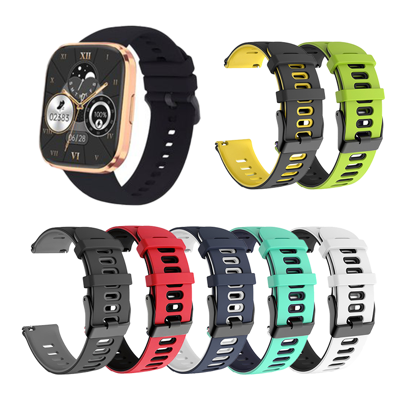 適用於 人因科技MWB270矽膠手錶錶帶  MWB270 雙色透氣運動錶帶