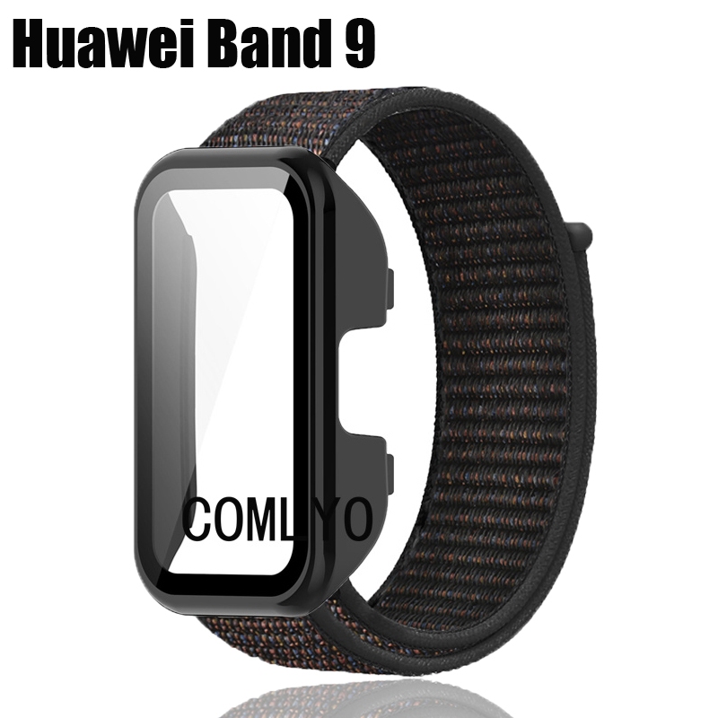 套裝 華為手環 9 8 保護殼 Huawei band 9 錶帶 保護套 尼龍 柔軟 手鍊 屏幕保護膜