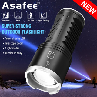 Asafee S2302 30W LED大功率戰術手電筒3000LM 1500M可變焦內置3*18650電池TYPE-C