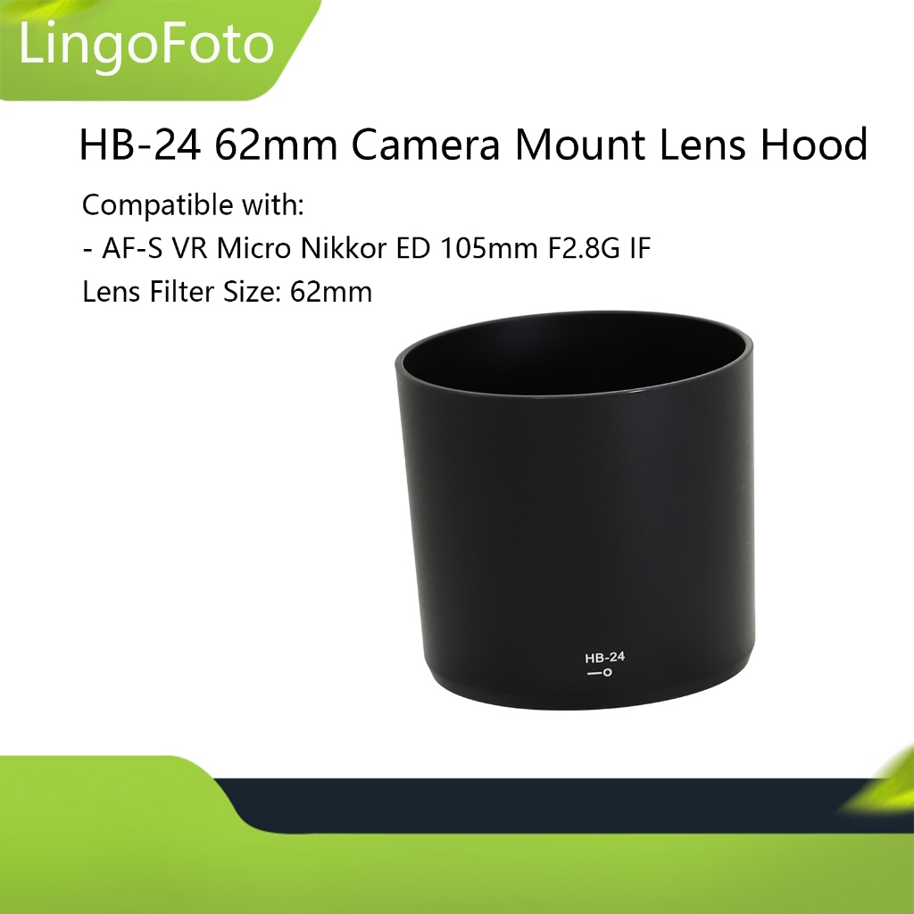 Hb-24 塑料相機卡口遮光罩,適用於尼康 AF-S Micro 105mm f/ 2.8G IF-ED VR 鏡頭