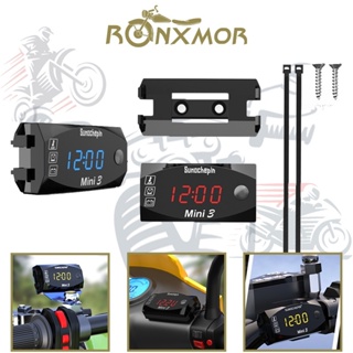 Ronxmor 機車 DC6V-30V 3 合 1 數字時鐘 + 溫度計 + 電壓電壓表 LED 顯示機車 IP67