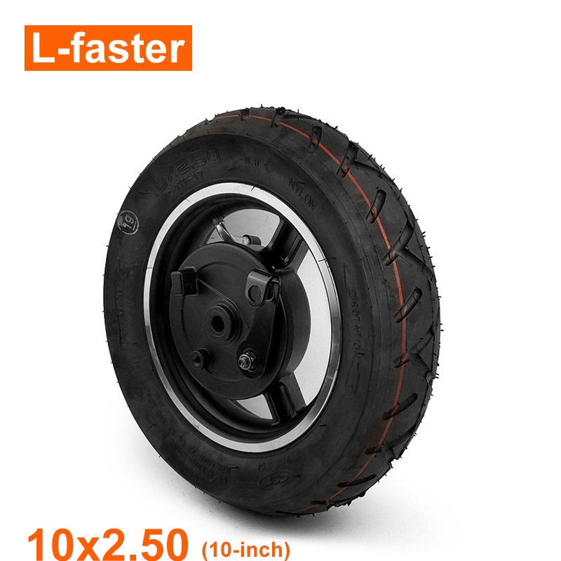 Cst 10 英寸滑板車車輪帶鼓式製動器 10x2.5 氣動車輪使用 CST 輪胎和內胎 1.8m 制動電纜 90mm