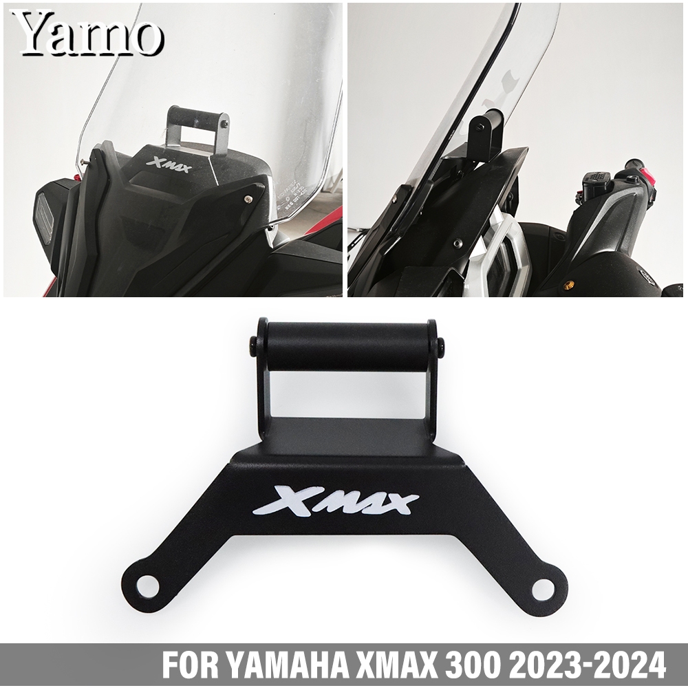 山葉 適用於雅馬哈xmax 300 2023 2024 GPS手機支架安裝XMAX 300 V2機車改裝擋風玻璃延長桿
