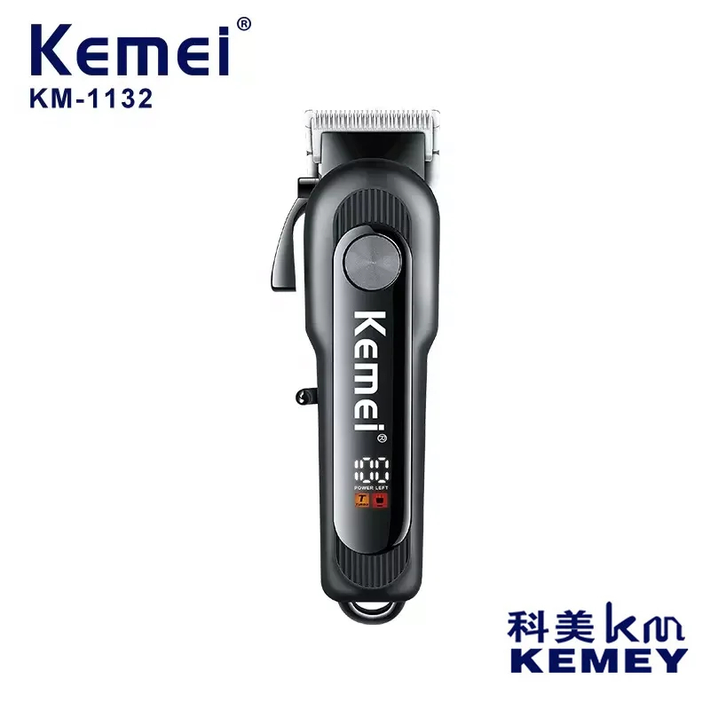 KEMEI 科美電動理髮器km-1132可調大功率usb快充led顯示屏不卡住理髮器