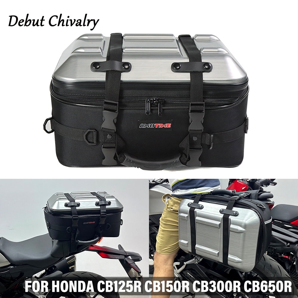 HONDA New 適用於本田CB125r CB150r CB300r CB650r摩托車旅行硬殼馬鞍包大容量防水旅行包