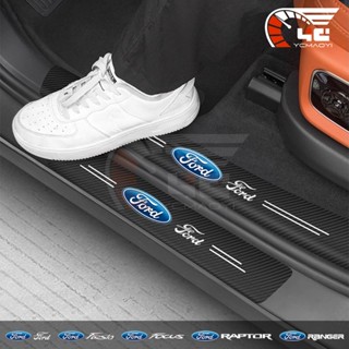 福特汽車門檻保護板貼紙後行李箱保險槓門檻貼紙適用於 Fiesta Focus Ranger Raptor Mustang