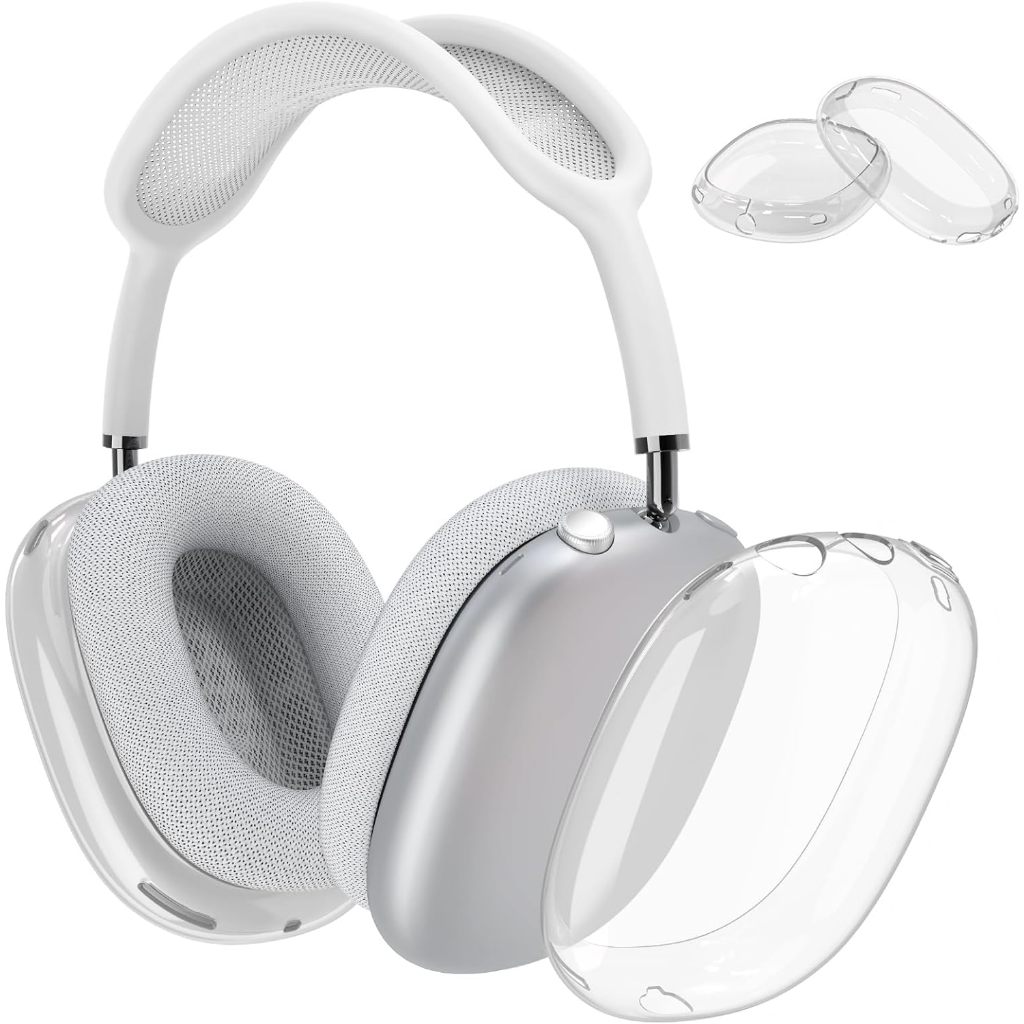 Airpods Max 耳機保護套,透明軟 TPU 耳罩保護套適用於 Apple AirPods Max,防刮透明配件皮