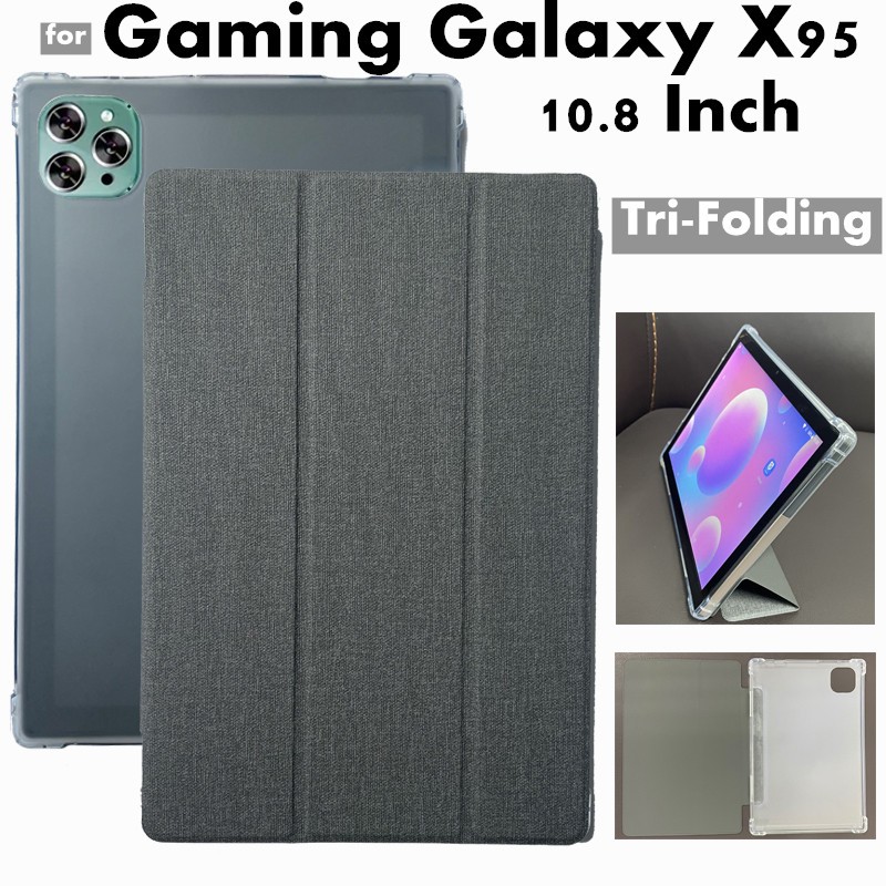 適用於 Gaming Galaxy X95 Pro Tab 10.8 英寸 2024 超薄皮革翻蓋保護套帶立式功能保護套