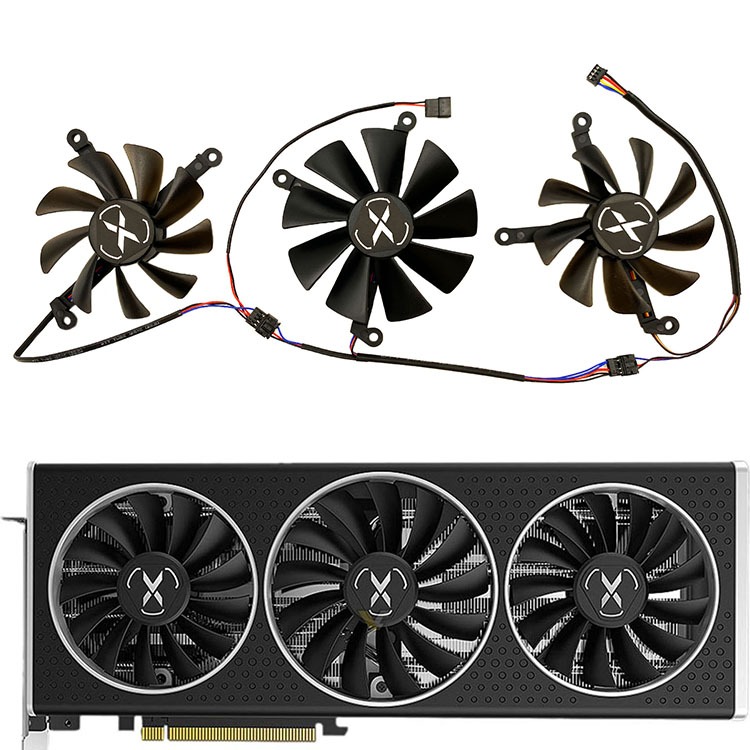 適用於 XFX RX6700 6700XT 6750XT QICK/MERC 的顯卡風扇遊戲超頻雙風扇