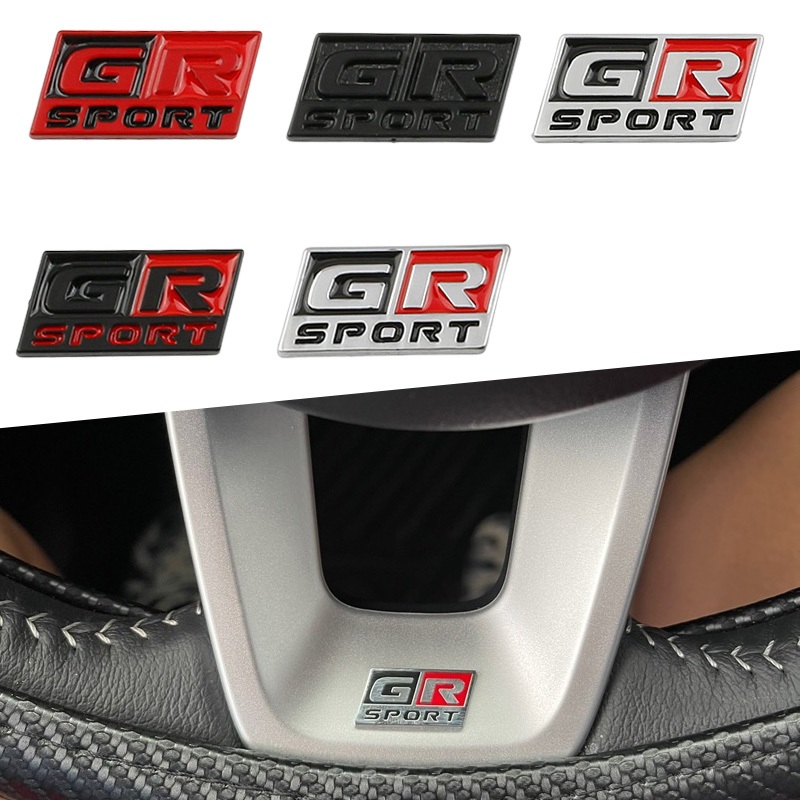 三維金屬汽車 GR Sport 方向盤內飾標誌貼花徽章徽章貼紙適用於豐田 86 CHR Corolla RAV4 Pri