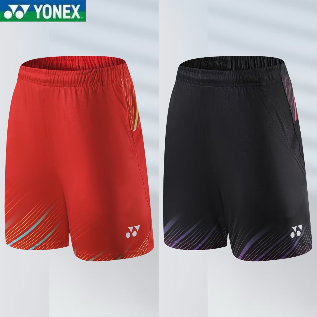 Yonex新款網球短褲舒適純棉男女網面透氣夏季日常跑步健身運動短褲