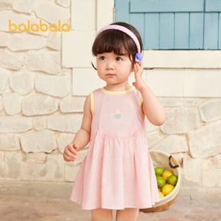 巴拉巴拉女童連衣裙嬰兒連衣裙嬰兒公主裙2024春夏新款兒童甜美