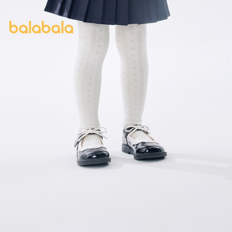 Balabala兒童打底褲女童漁網絲襪夏季新款透氣甜美質感打底襪單件